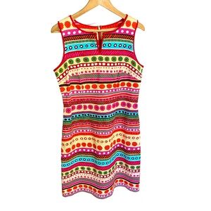 TALBOTS  floral striped cotton sleeveless pockets dress size 6 NWOT